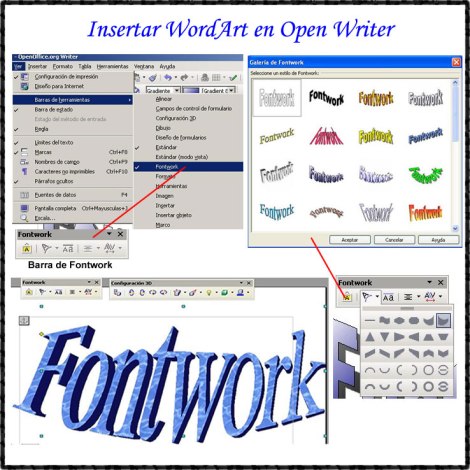 Insertar Fontwork (wordart) en Open Writer